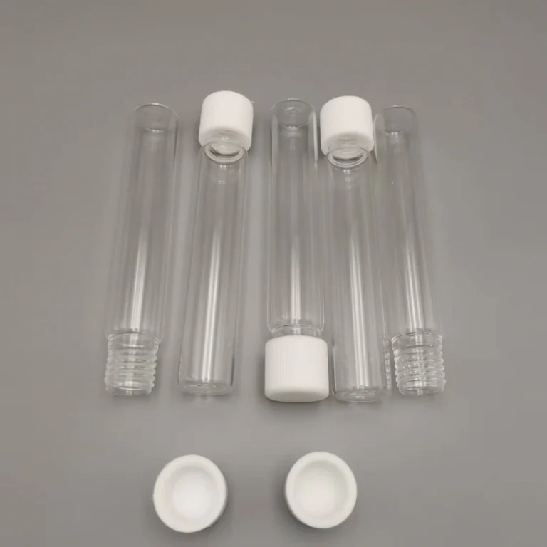 Quarzrohr mit Gewinde und PTFE-Kappe